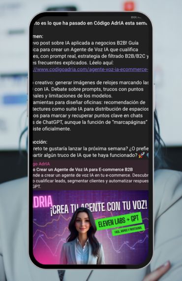 Captura de pantalla del Bot que resume la semana