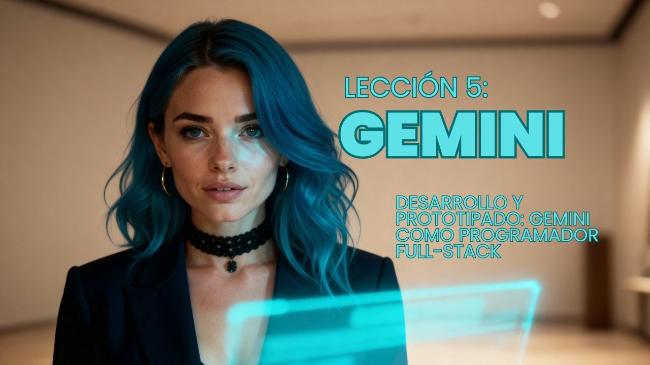 Lección 5 de Gemini IA sobre desarrollo y prototipado usando Google Gemini como asistente de programación full stack