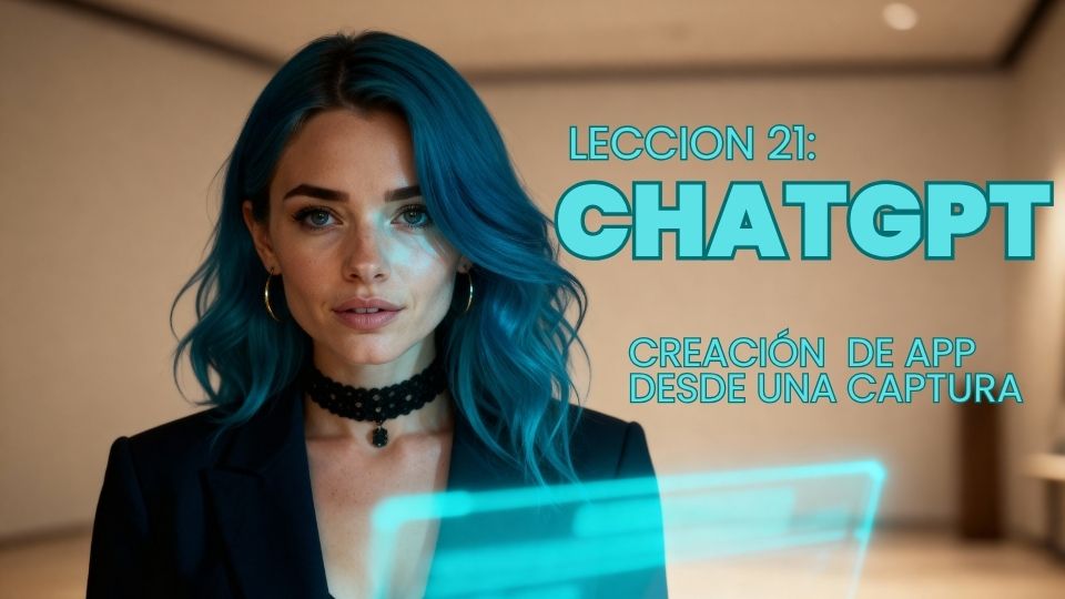 AdrIA junto al título de la lección 21 de ChatGPT