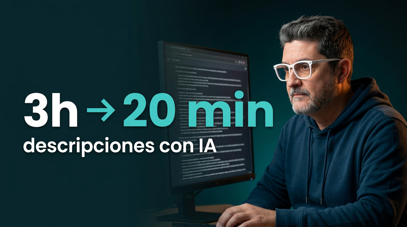 Descripciones de productos con IA: de 3 horas a 20 minutos por categoría
